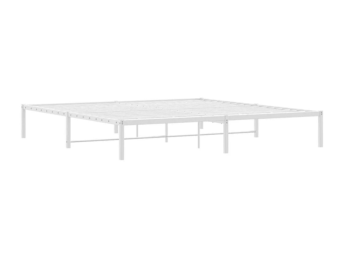 Cadre de lit métal blanc 193x203