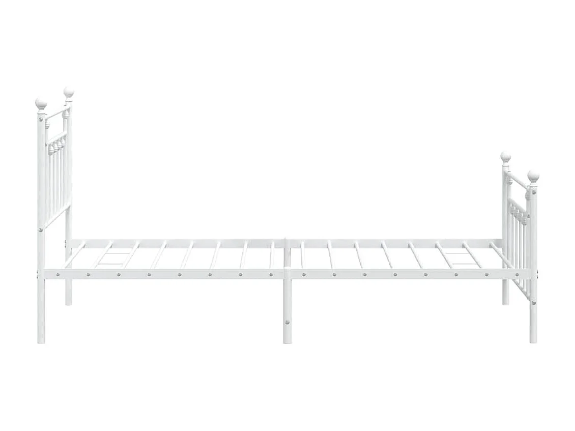 Cadre de lit métal avec tête de lit-pied de lit blanc 100x190