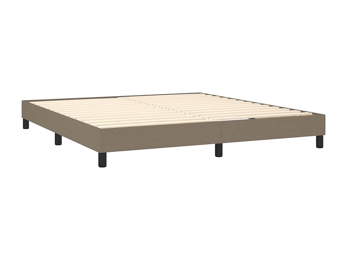Sommier à lattes de lit et matelas et LED Taupe 160x200 Tissu