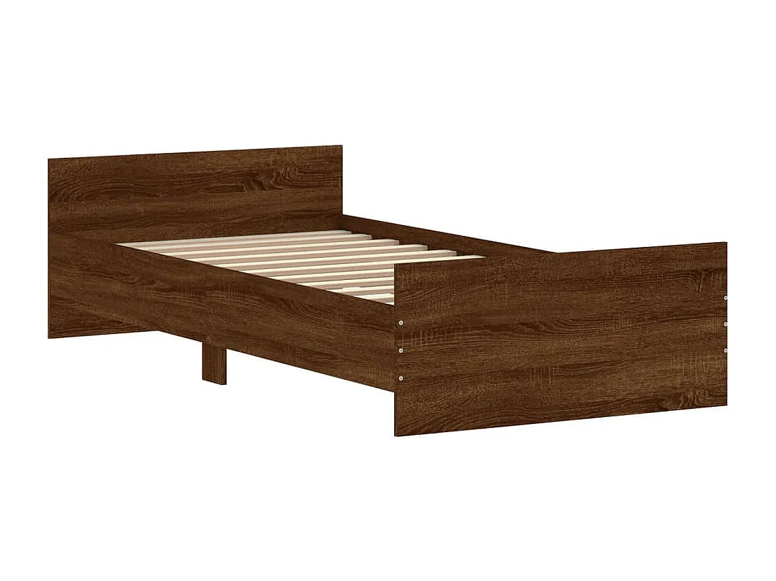 Cadre de lit chêne marron 90x190 bois d'ingénierie