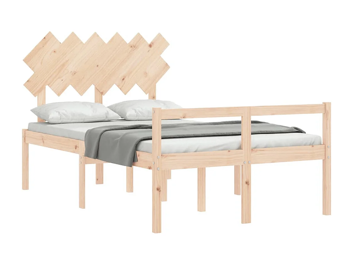 Lit pour personne âgée et tête de lit petit double bois massif