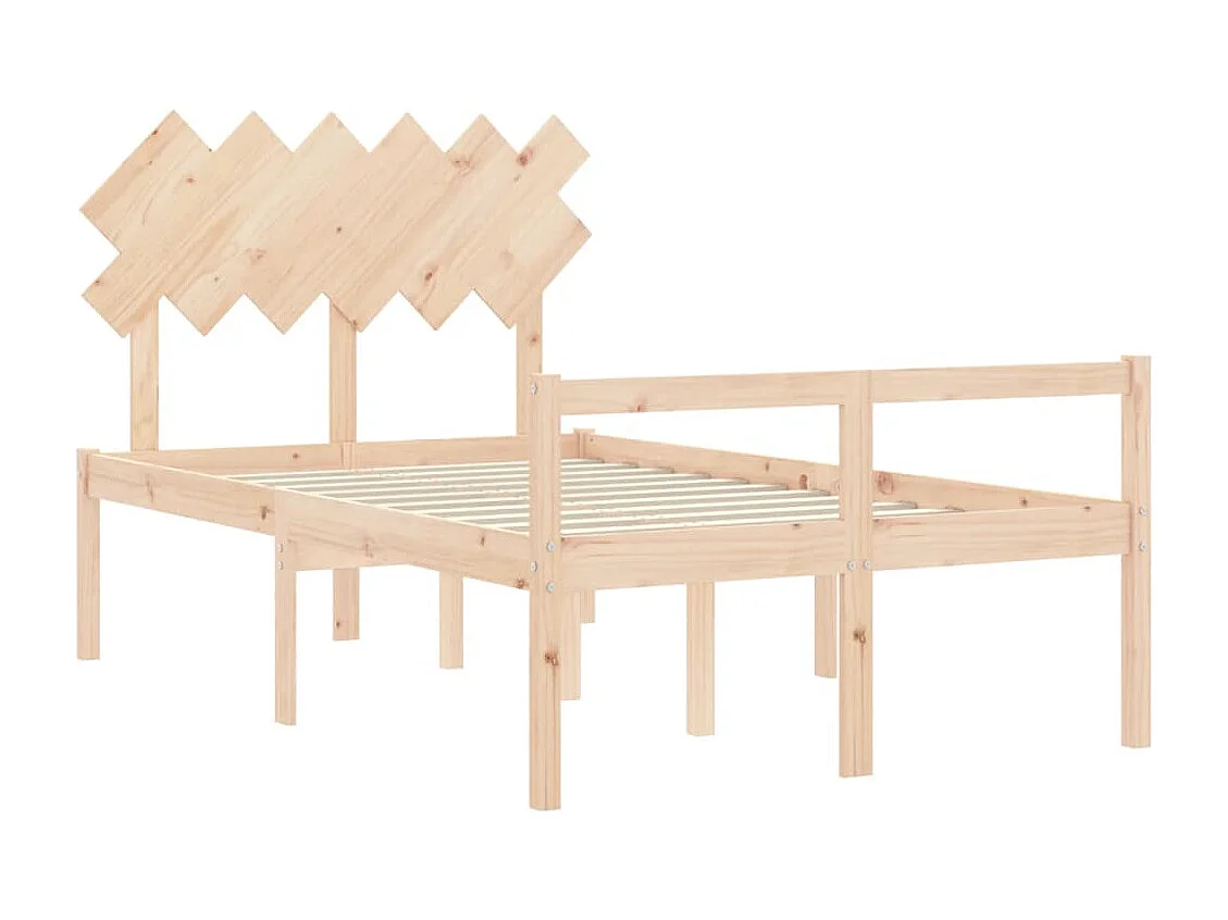 Lit pour personne âgée et tête de lit petit double bois massif