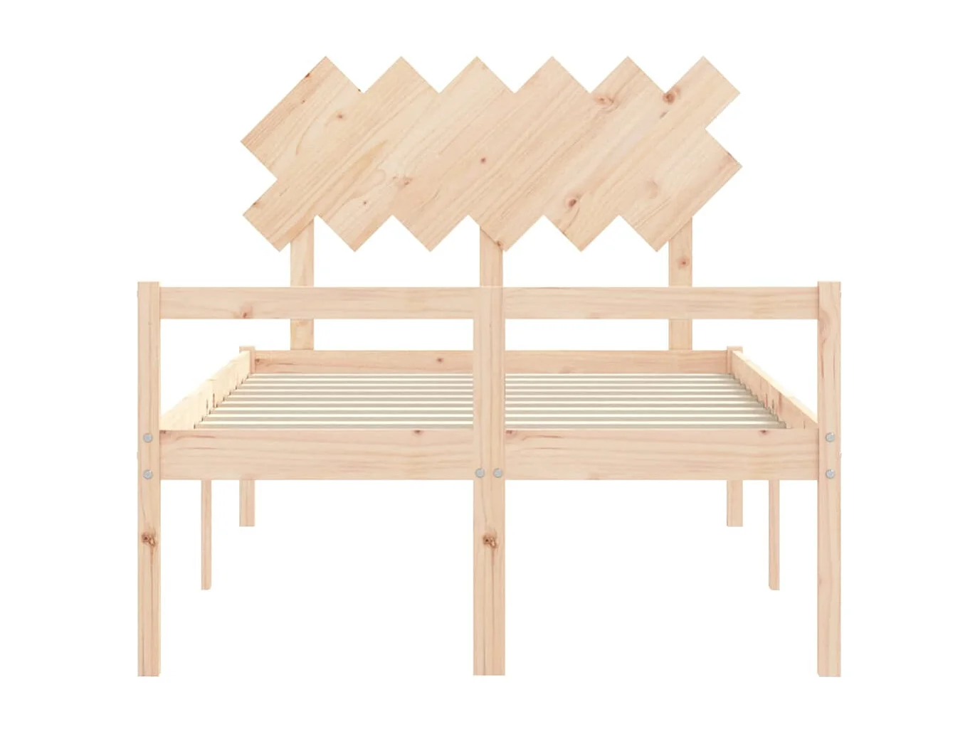 Lit pour personne âgée et tête de lit petit double bois massif