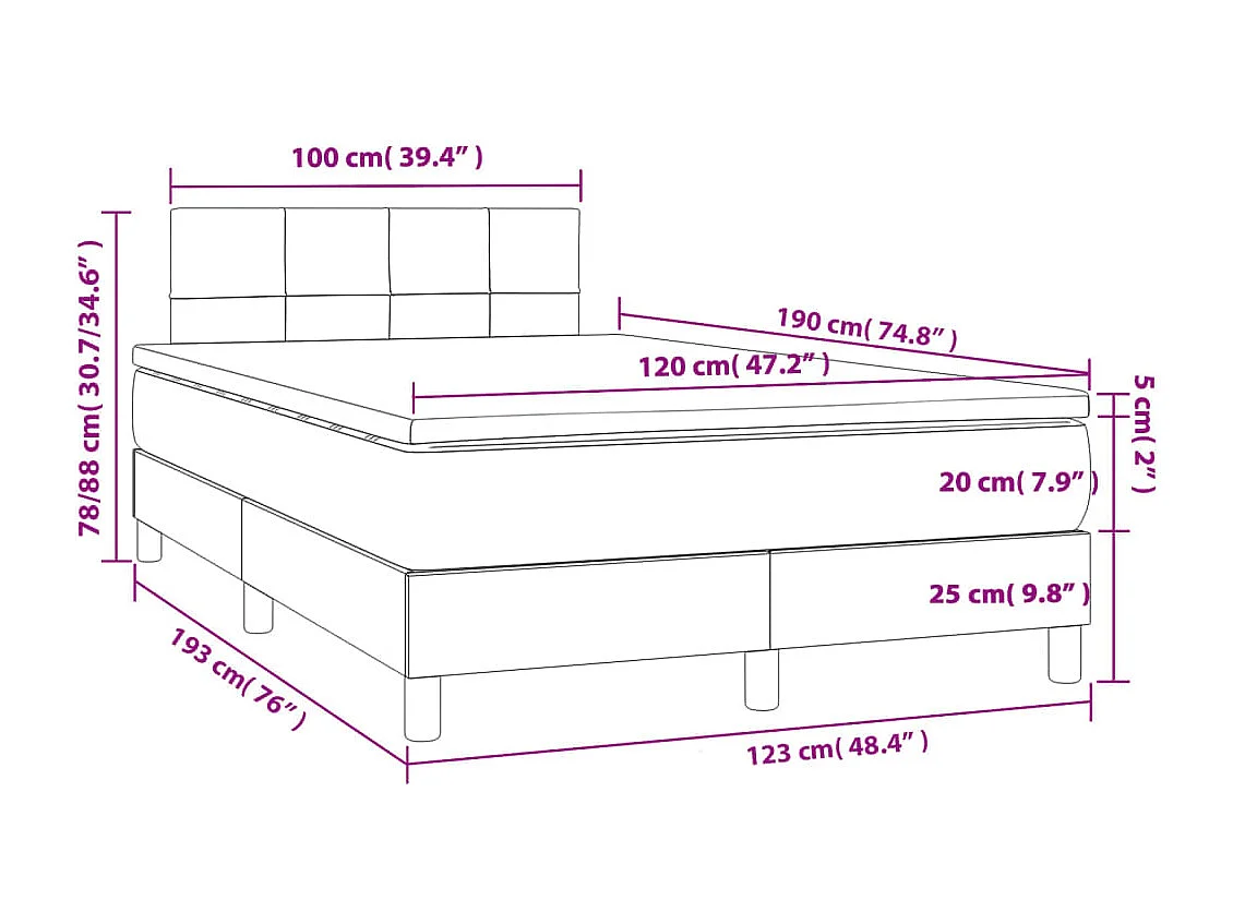 Sommier à lattes de lit avec matelas taupe 120x190 tissu