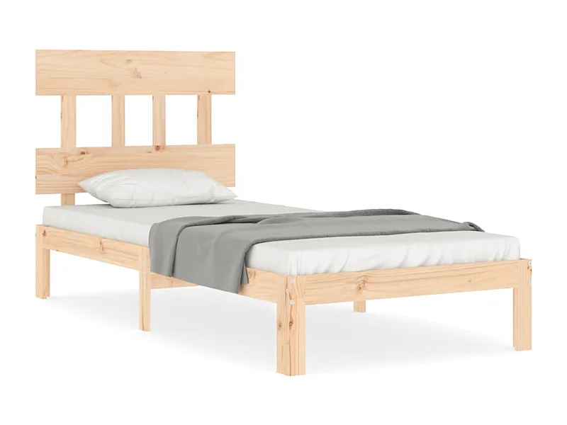 Cadre de lit avec tête de lit simple bois massif