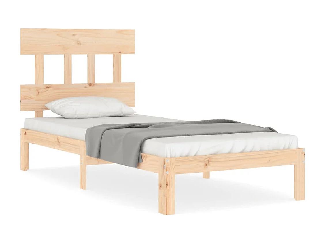 Cadre de lit avec tête de lit simple bois massif