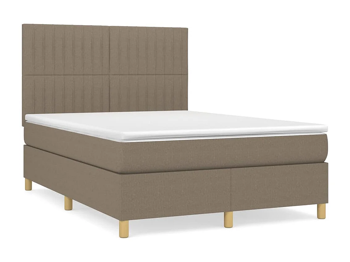 Sommier à lattes de lit avec matelas Taupe 140x190 Tissu