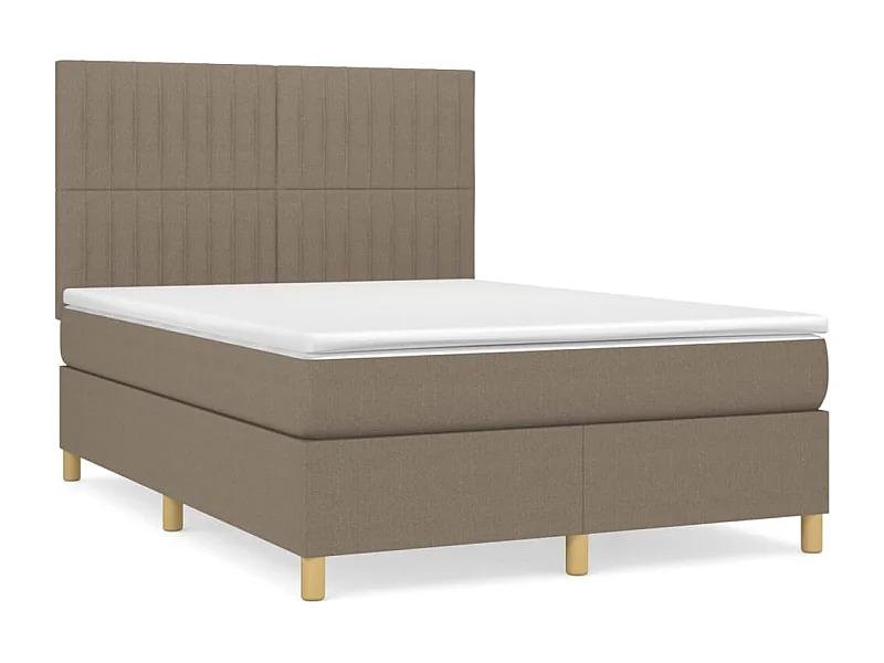 Sommier à lattes de lit avec matelas Taupe 140x190 Tissu