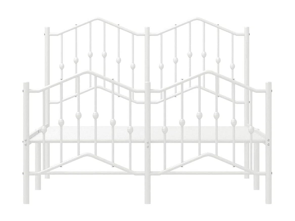 Cadre de lit métal avec tête de lit-pied de lit blanc 120x200