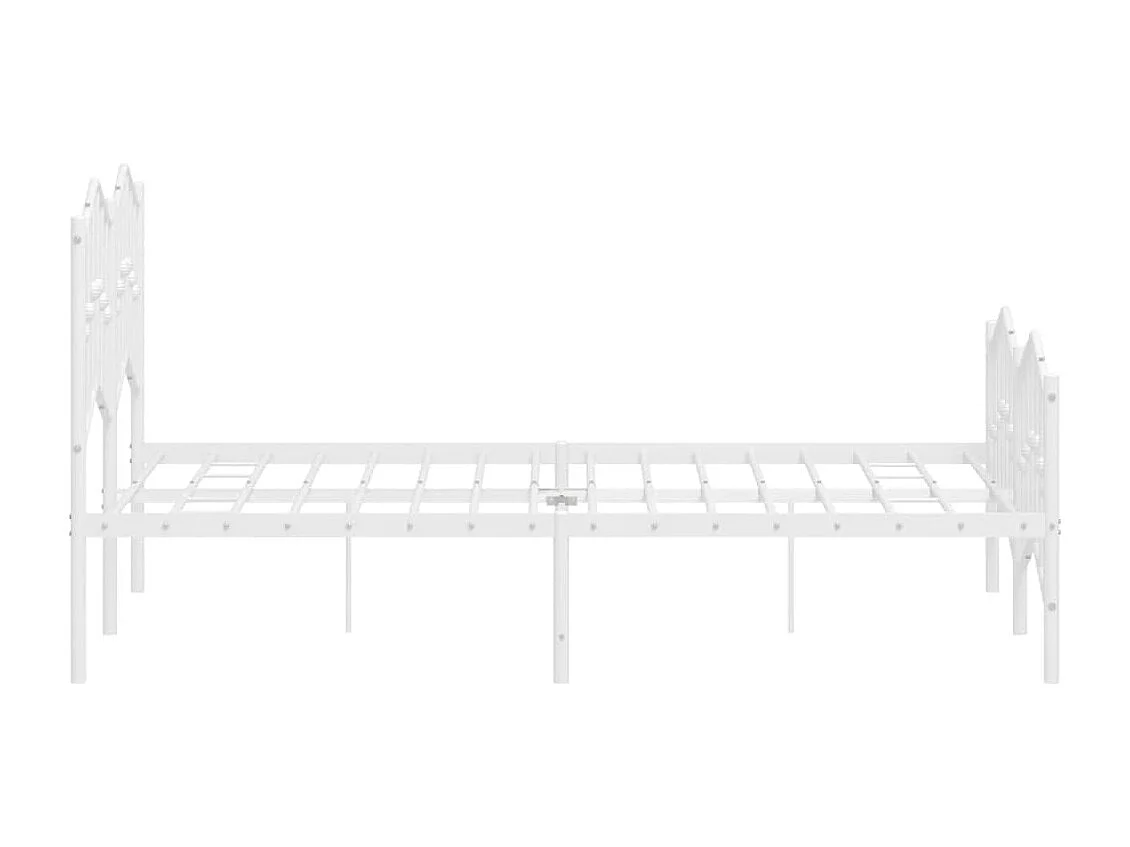 Cadre de lit métal avec tête de lit-pied de lit blanc 120x200