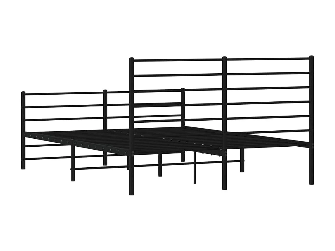 Cadre de lit métal avec tête de lit-pied de lit noir 140x200