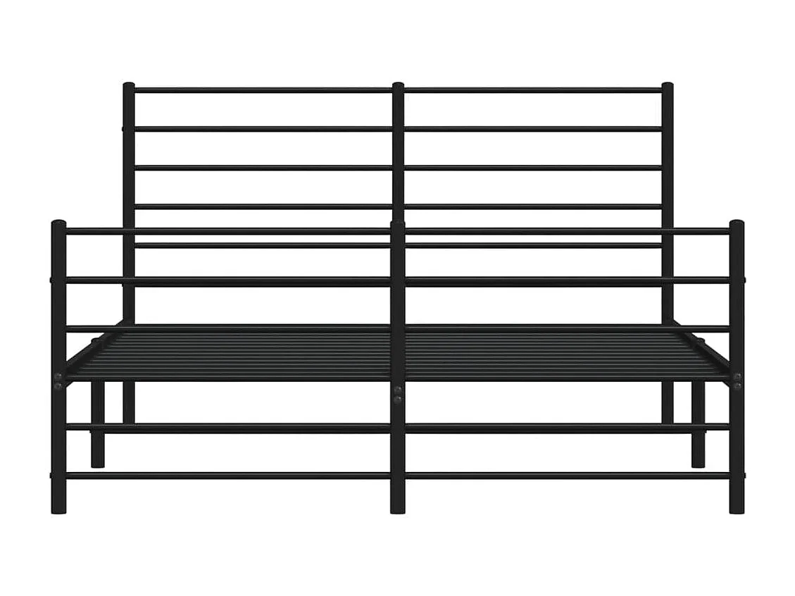 Cadre de lit métal avec tête de lit-pied de lit noir 140x200