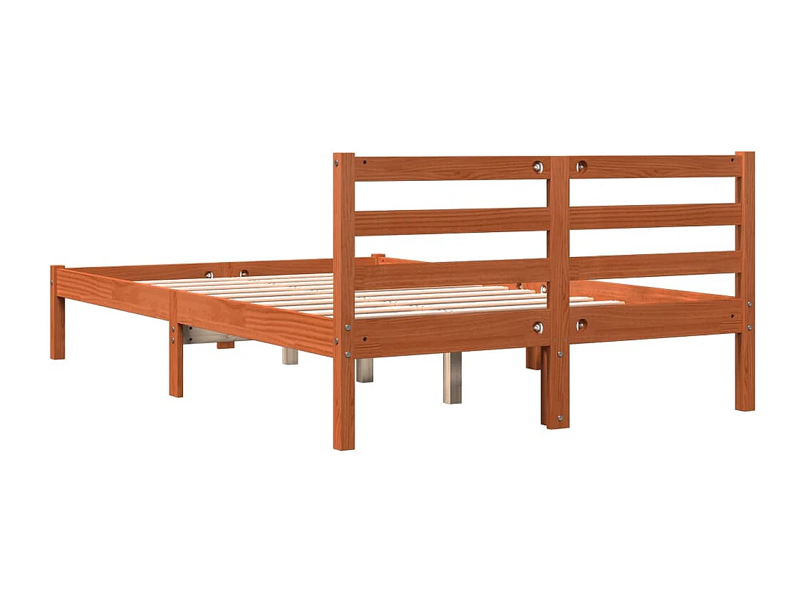 Cadre de lit marron 140x200 bois de pin massif