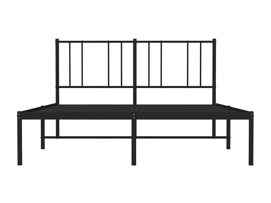 Cadre de lit métal avec tête de lit noir 140x190