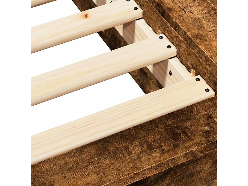 Cadre de lit chêne fumé 140x200 bois d'ingénierie