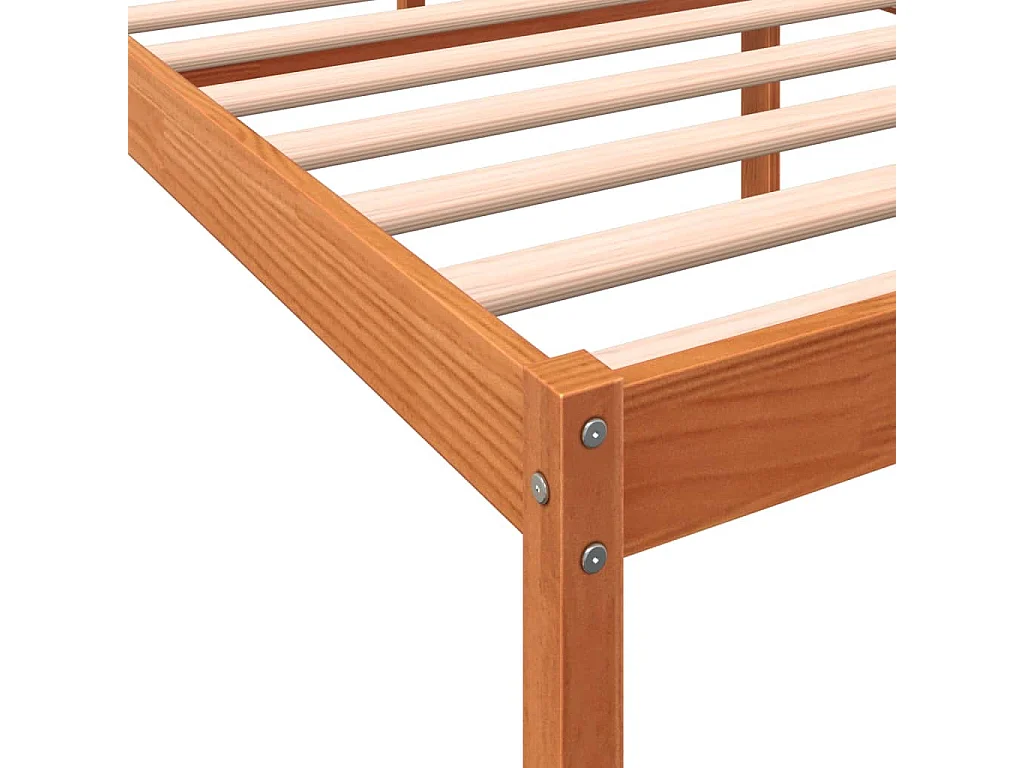 Lit pour personne âgée marron 75x190 bois de pin massif