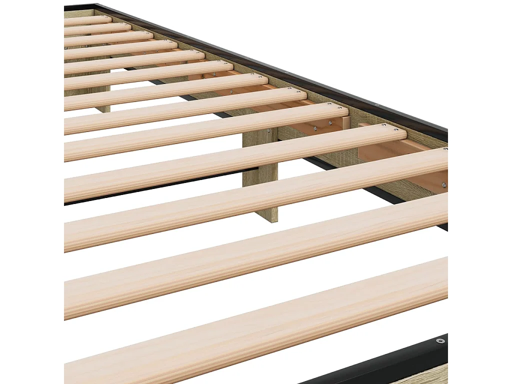 Cadre de lit chêne sonoma 75x190 bois d'ingénierie et métal