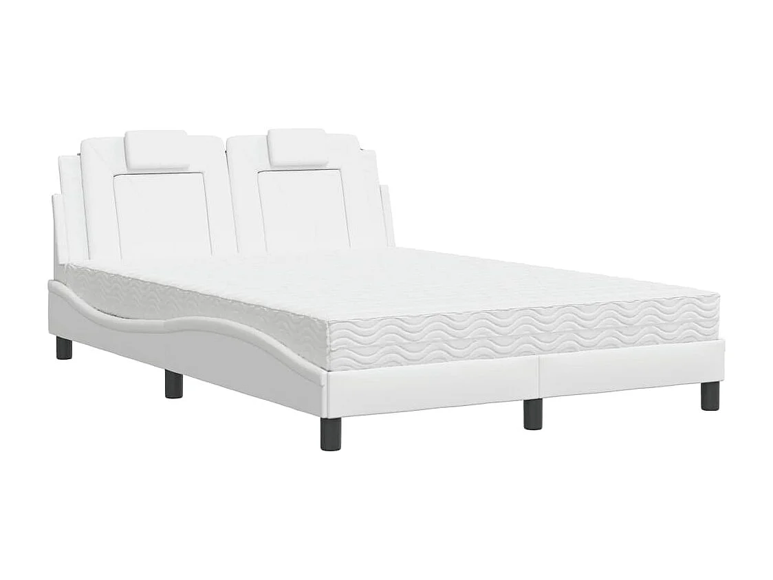 Lit avec matelas blanc 120x200 similicuir