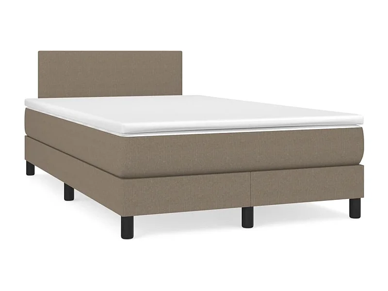 Sommier à lattes de lit matelas et LED taupe 120x190 tissu