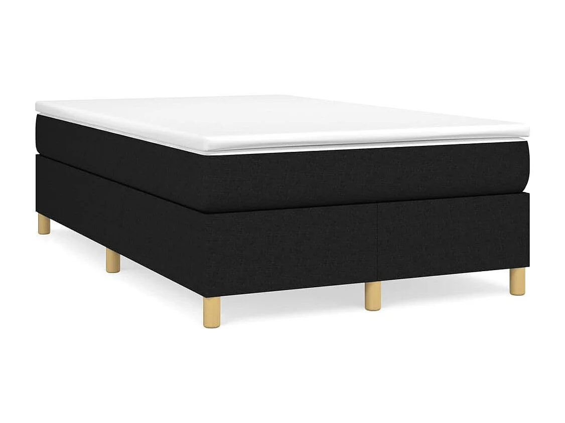 Sommier à lattes de lit avec matelas noir 120x190 tissu