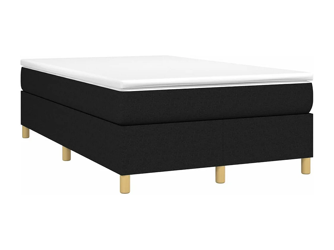 Sommier à lattes de lit avec matelas noir 120x190 tissu