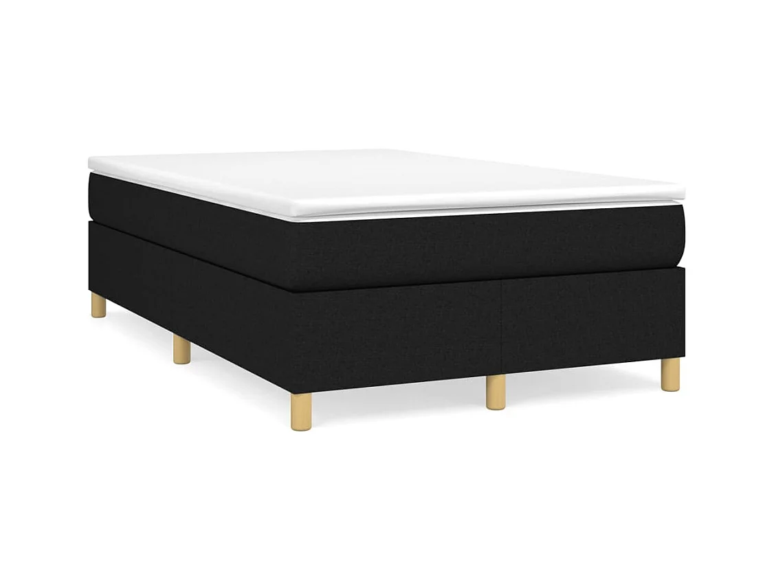 Sommier à lattes de lit avec matelas noir 120x190 tissu