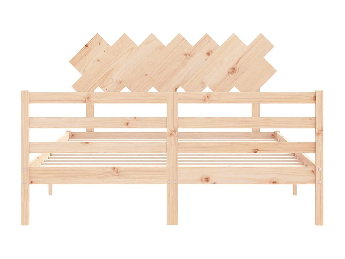 Bedframe met hoofdbord massief hout 140x190 cm