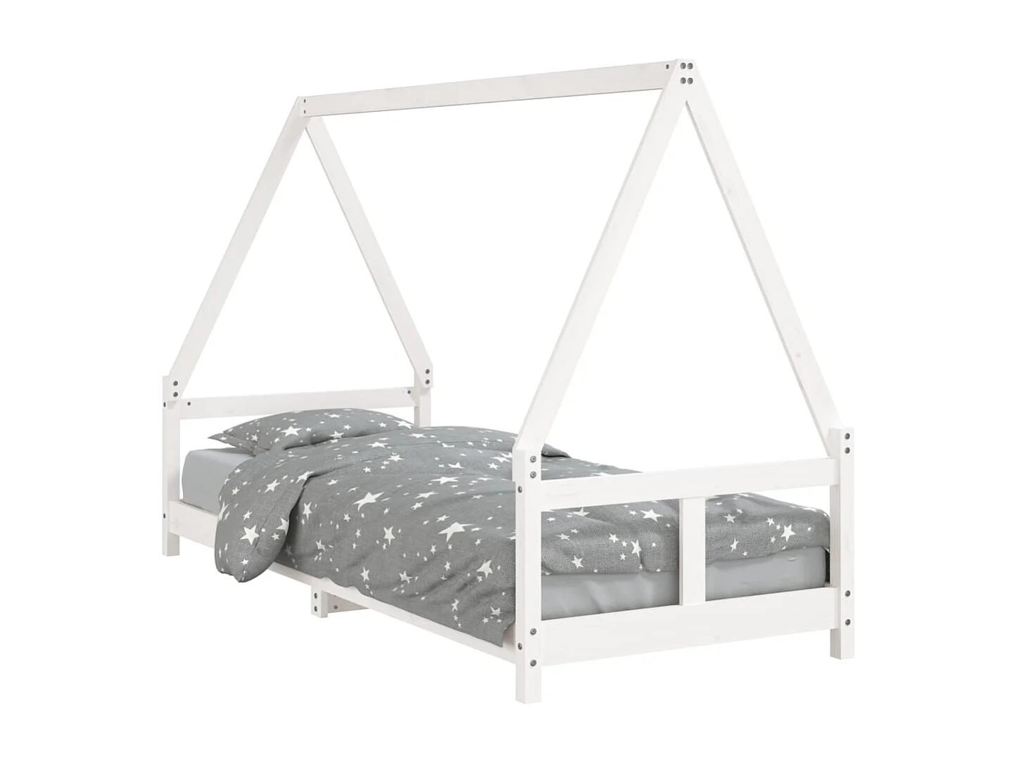 Cadre de lit pour enfants blanc 80x200 bois de pin massif