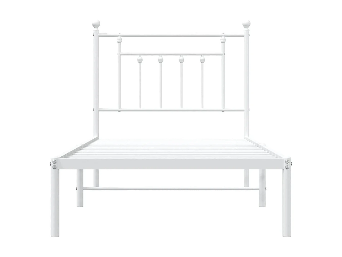 Cadre de lit métal avec tête de lit blanc 90x190