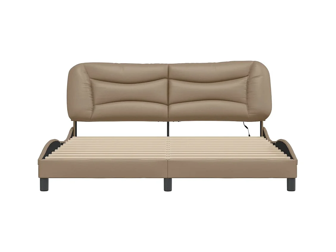 Bedframe met LED-verlichting kunstleer cappuccino 180x200 cm