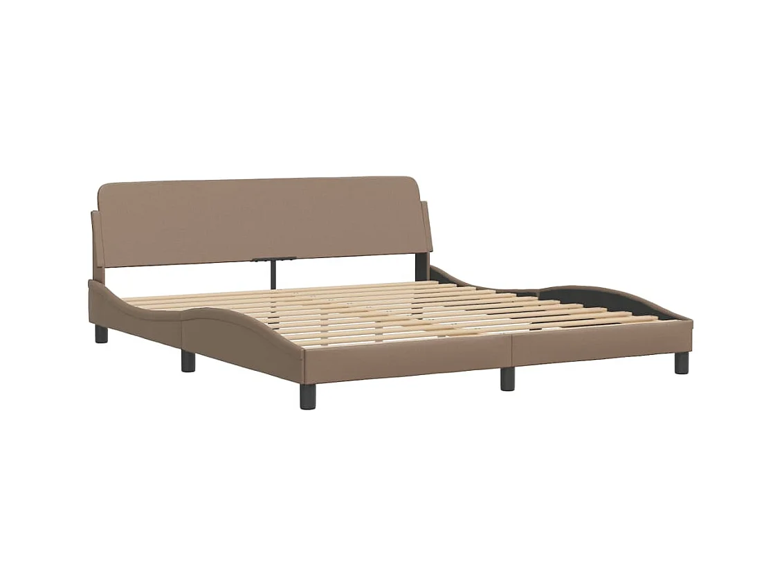 Bedframe met LED-verlichting kunstleer cappuccino 180x200 cm