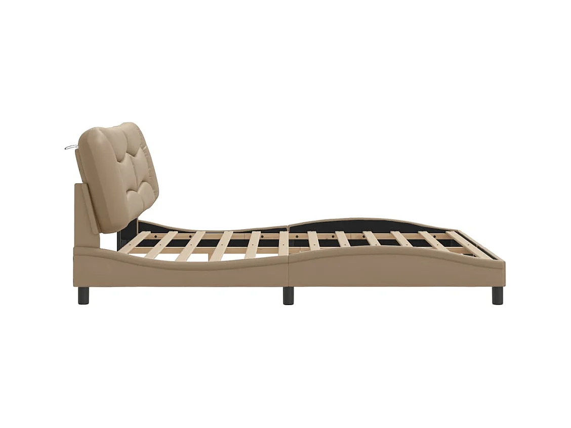 Bedframe met LED-verlichting kunstleer cappuccino 180x200 cm