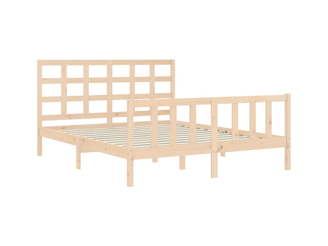 Cadre de lit avec tête de lit 160x200 bois massif