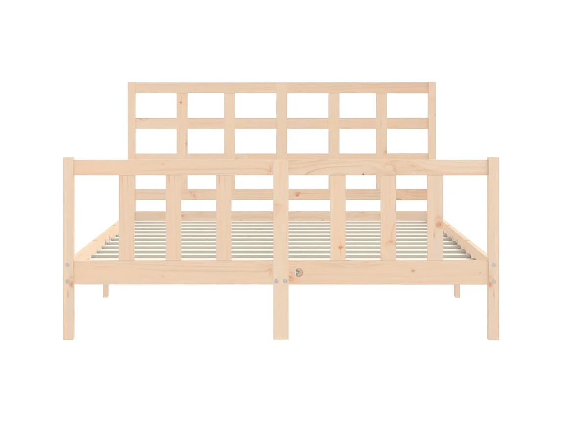 Cadre de lit avec tête de lit 160x200 bois massif