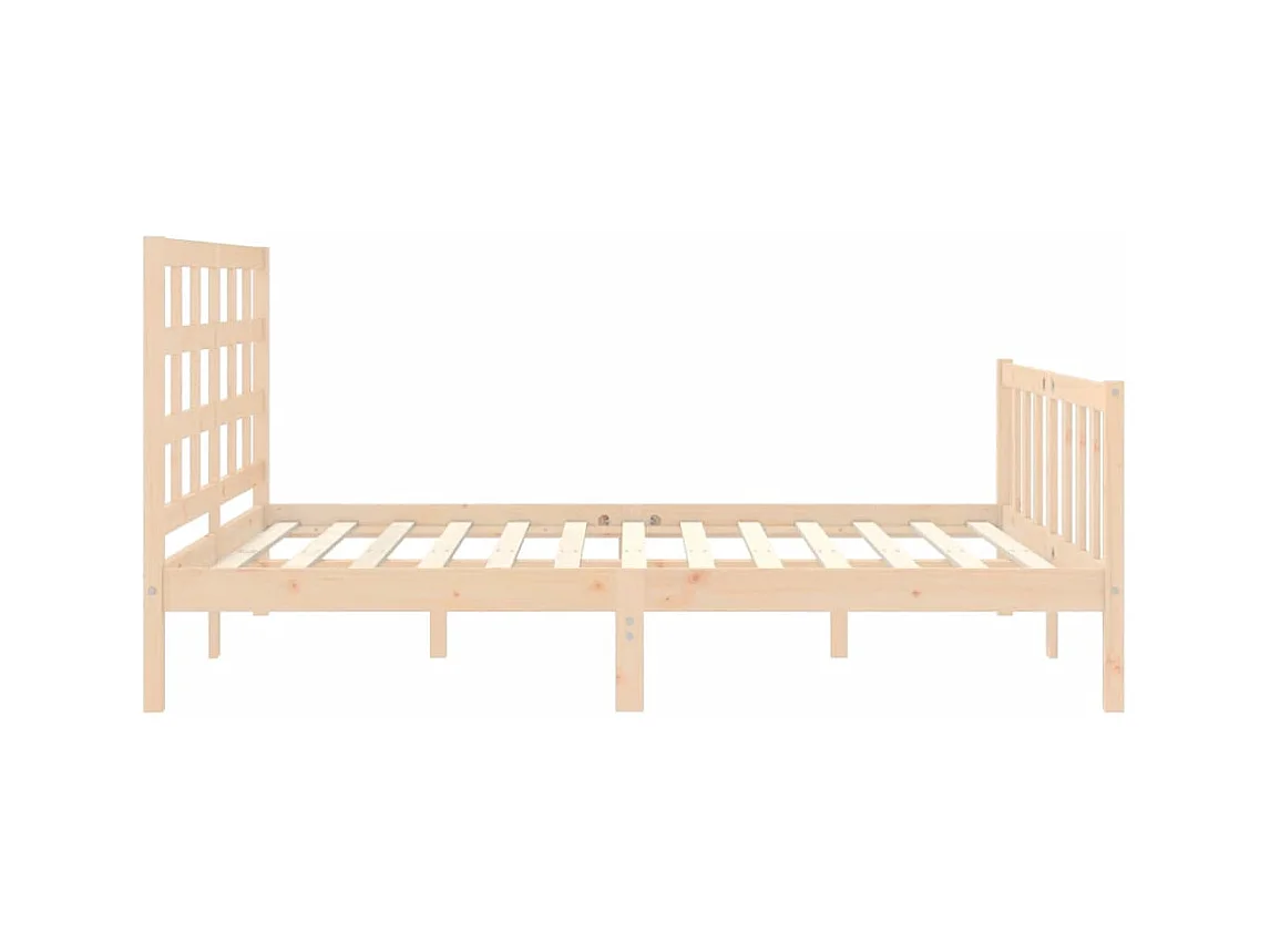 Cadre de lit avec tête de lit 160x200 bois massif