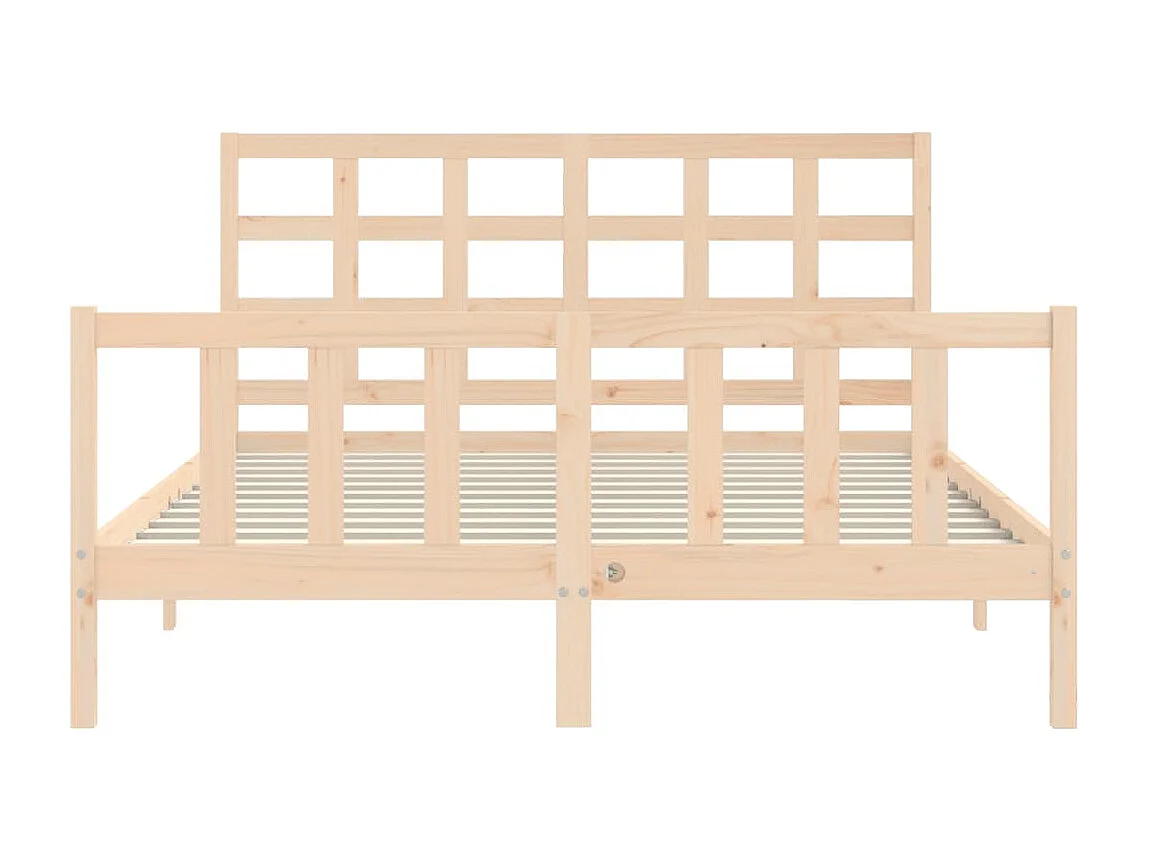 Cadre de lit avec tête de lit 160x200 bois massif