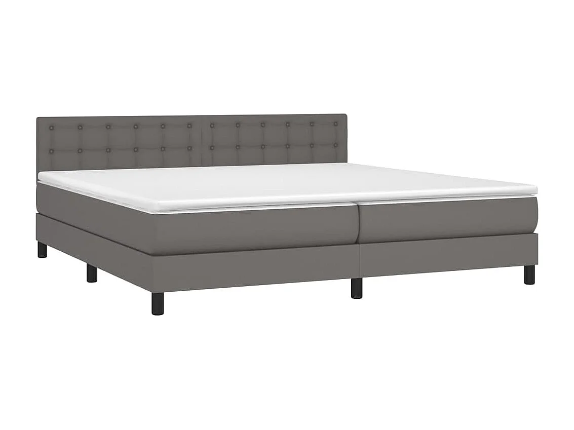 Sommier à lattes de lit avec matelas Gris 200x200 Similicuir