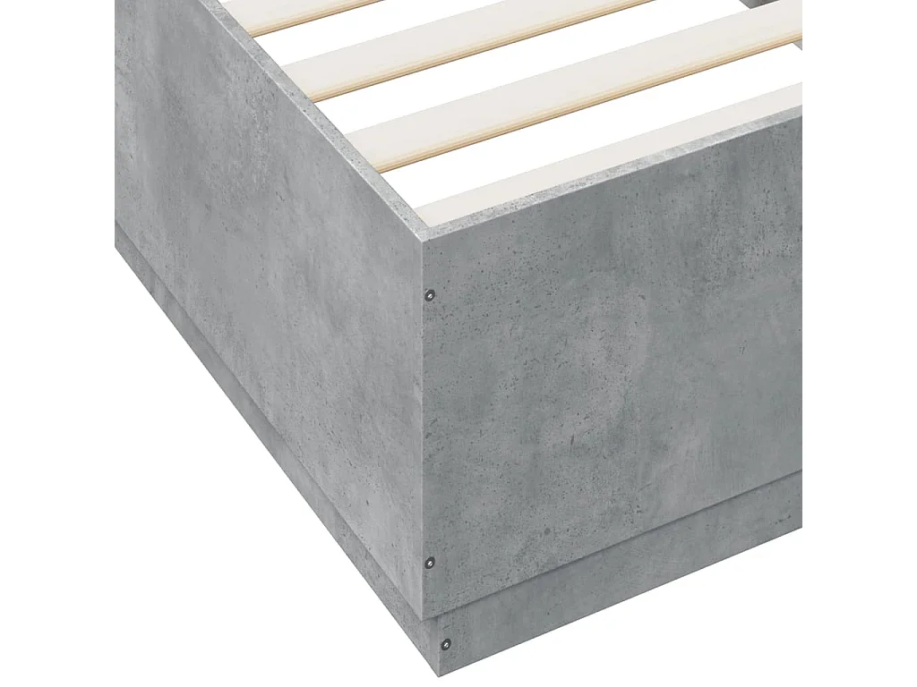 Cadre de lit gris béton 100x200 bois d'ingénierie