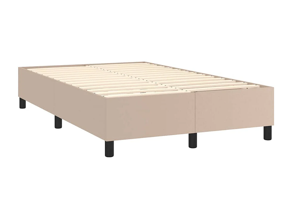 Sommier à lattes de lit matelas cappuccino 120x190 similicuir