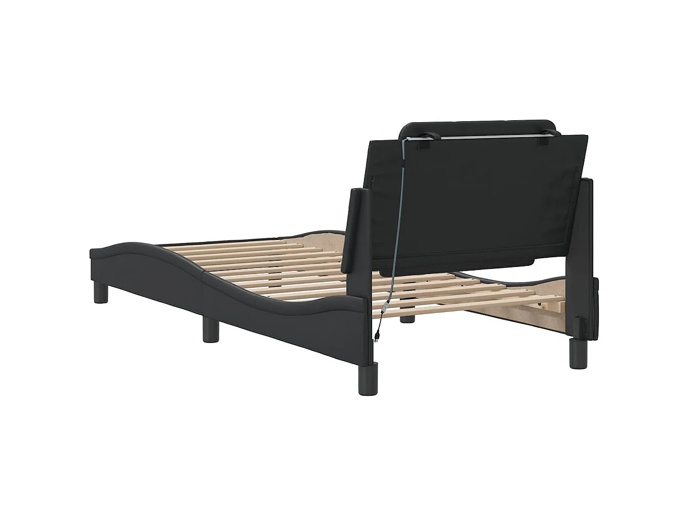 Cadre de lit avec lumières LED noir 80x200 similicuir