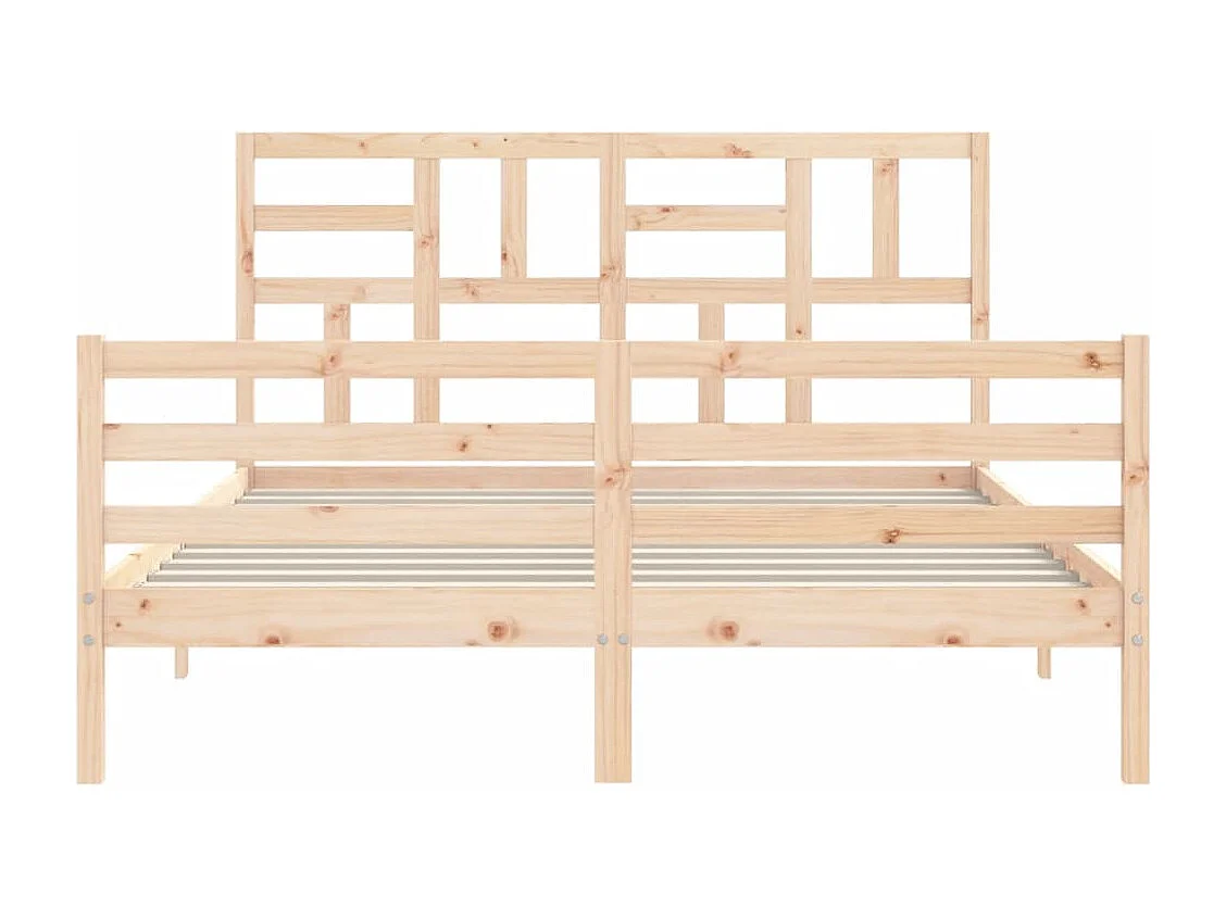 Cadre de lit avec tête de lit King Size bois massif
