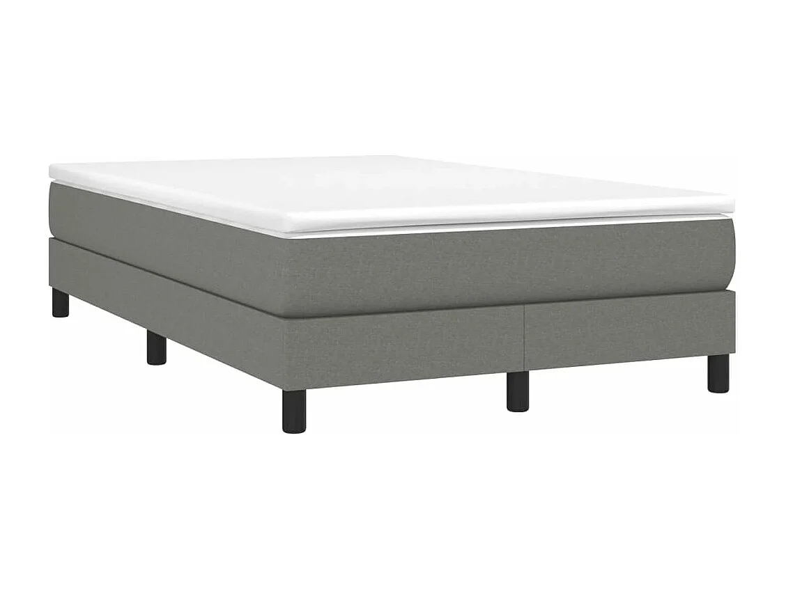 Sommier à lattes de lit avec matelas gris foncé 120x190 tissu