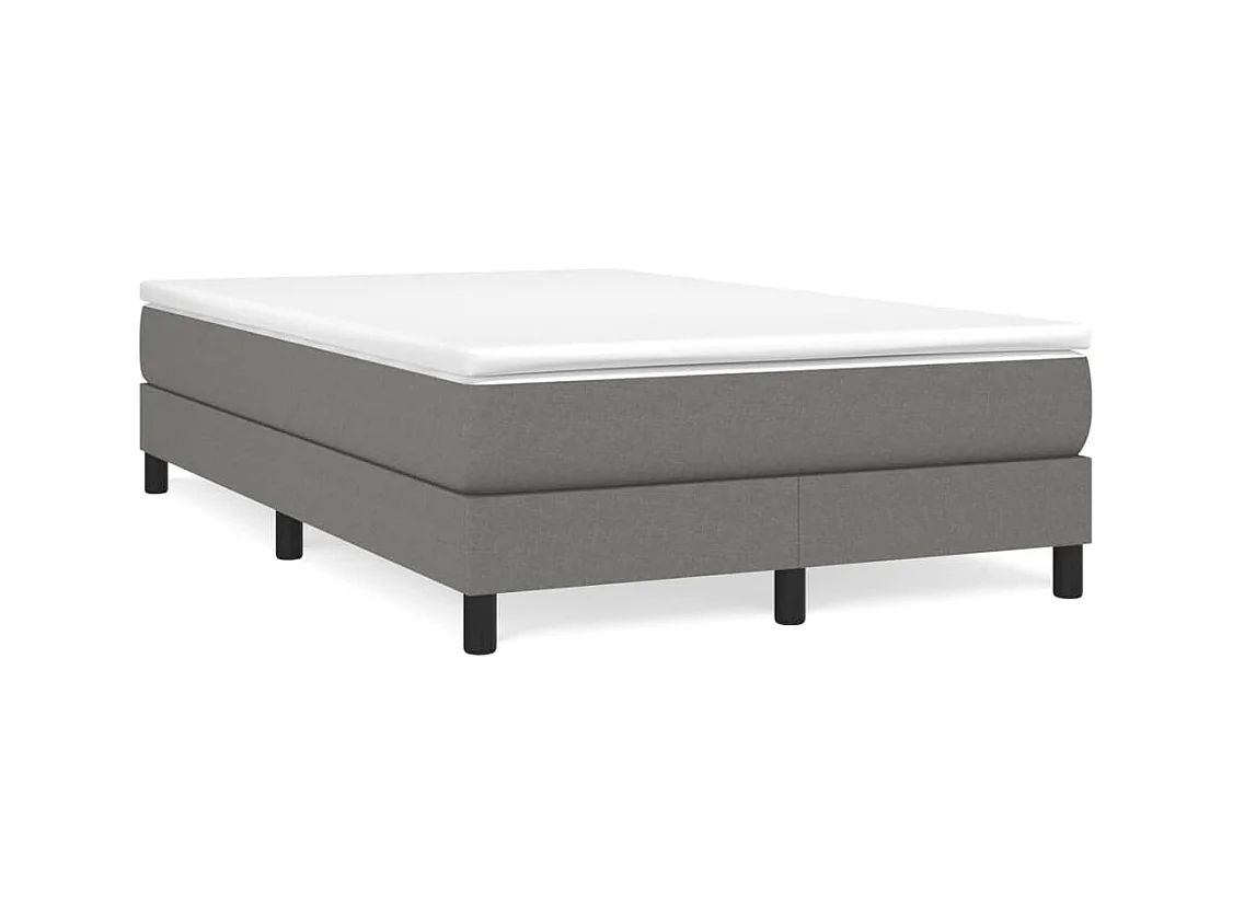 Sommier à lattes de lit avec matelas gris foncé 120x190 tissu