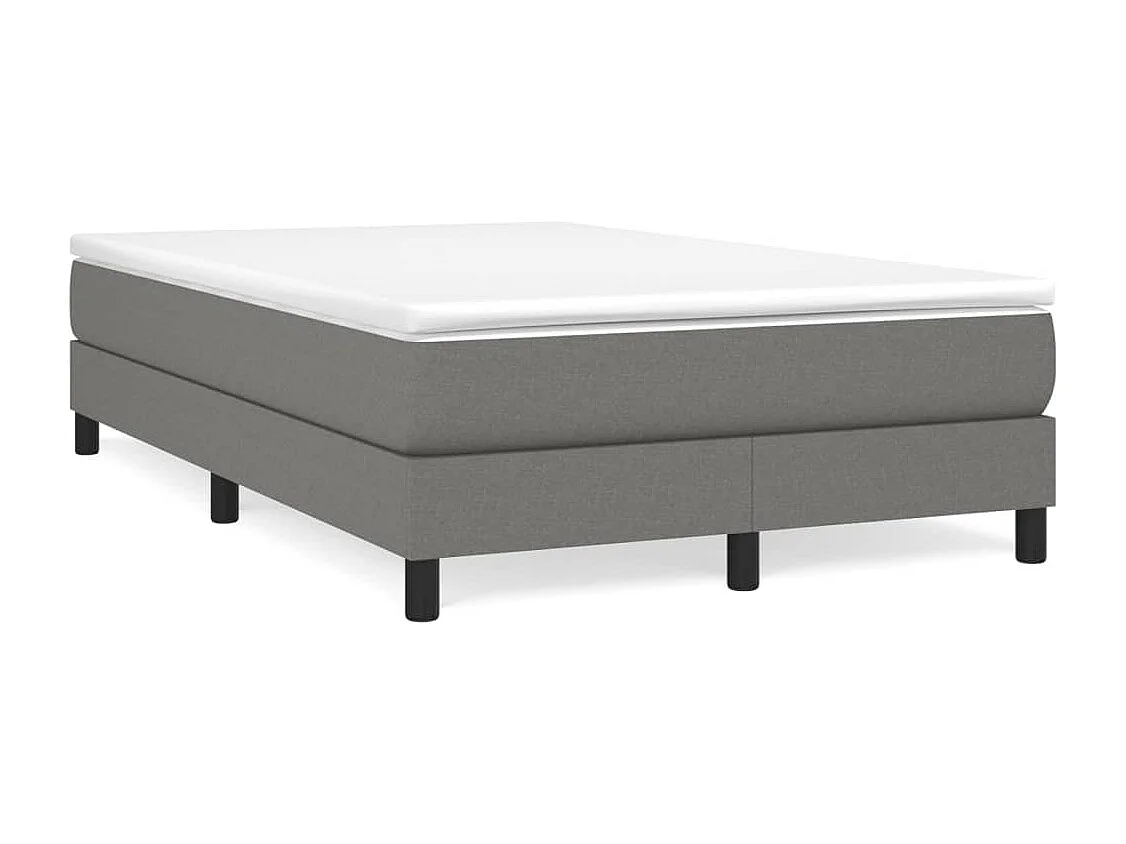 Sommier à lattes de lit avec matelas gris foncé 120x190 tissu