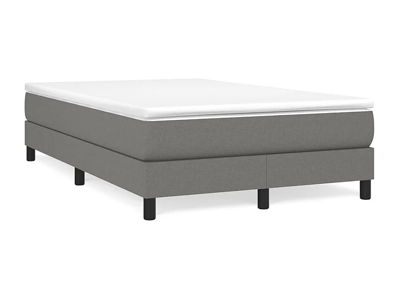 Sommier à lattes de lit avec matelas gris foncé 120x190 tissu