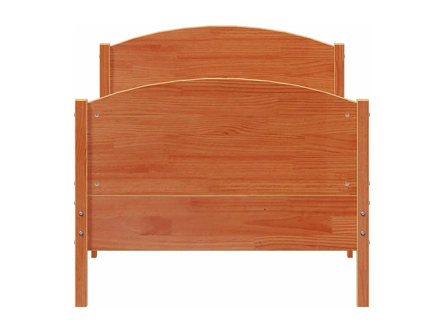 Cadre de lit et tête de lit marron 100x200 bois de pin