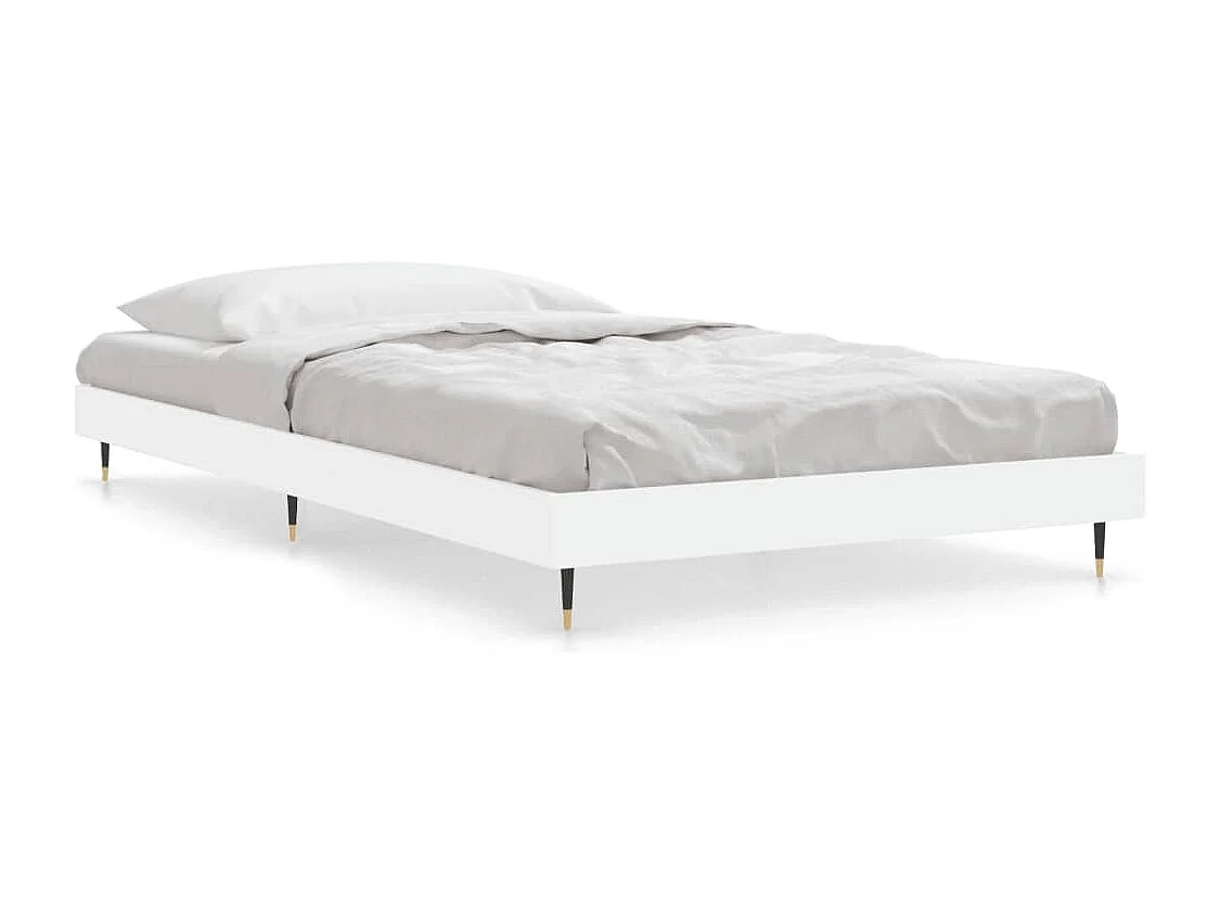 Cadre de lit blanc 90x200 bois d'ingénierie