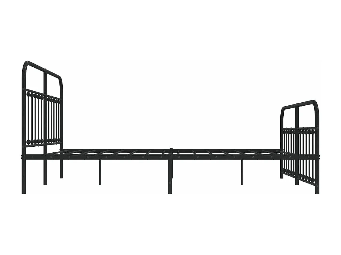 Cadre de lit métal avec tête de lit-pied de lit noir 183x213