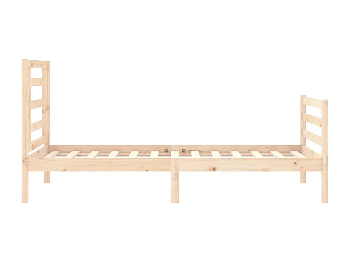 Cadre de lit avec tête de lit 90x200 bois massif