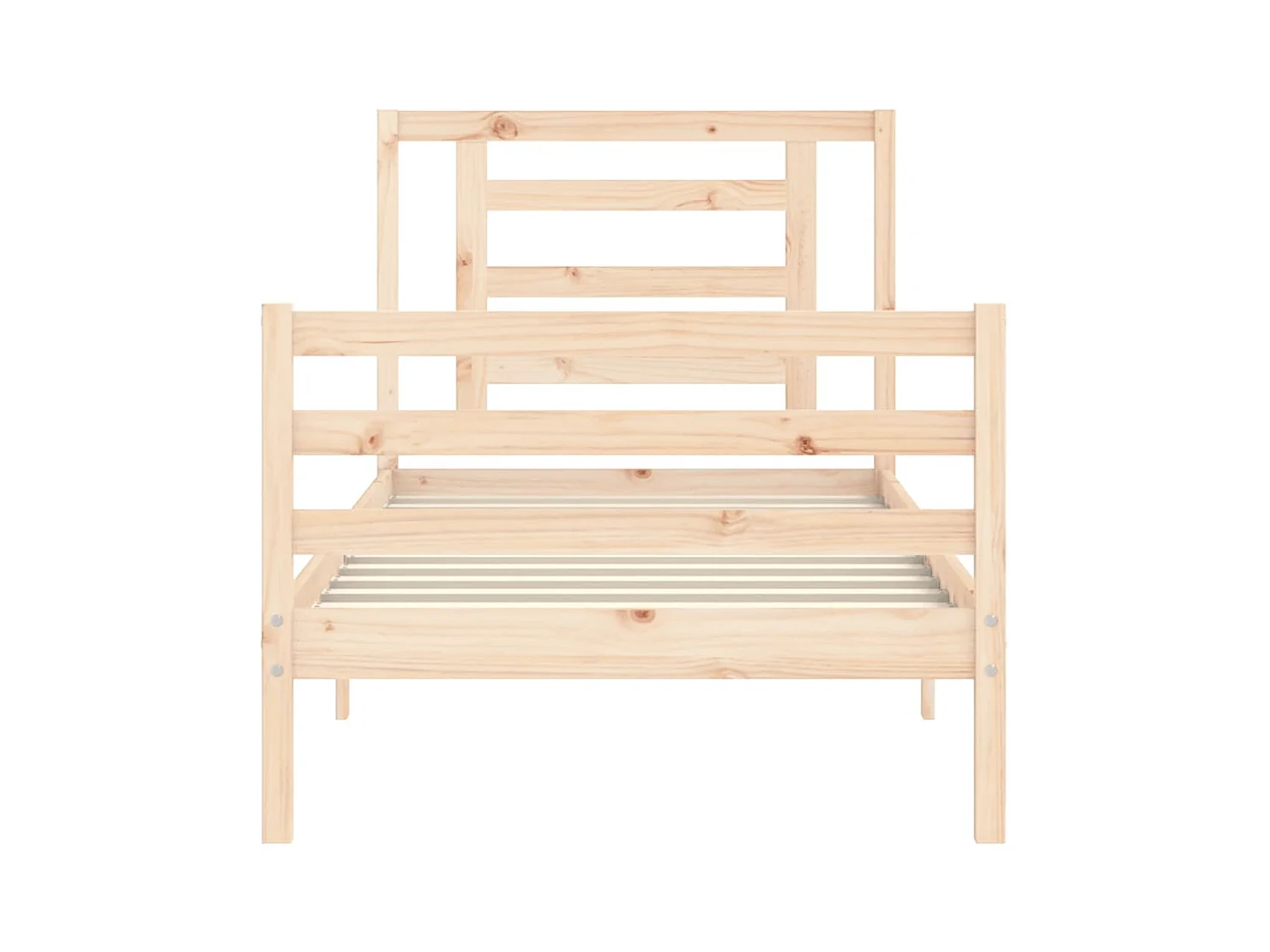 Cadre de lit avec tête de lit 90x200 bois massif